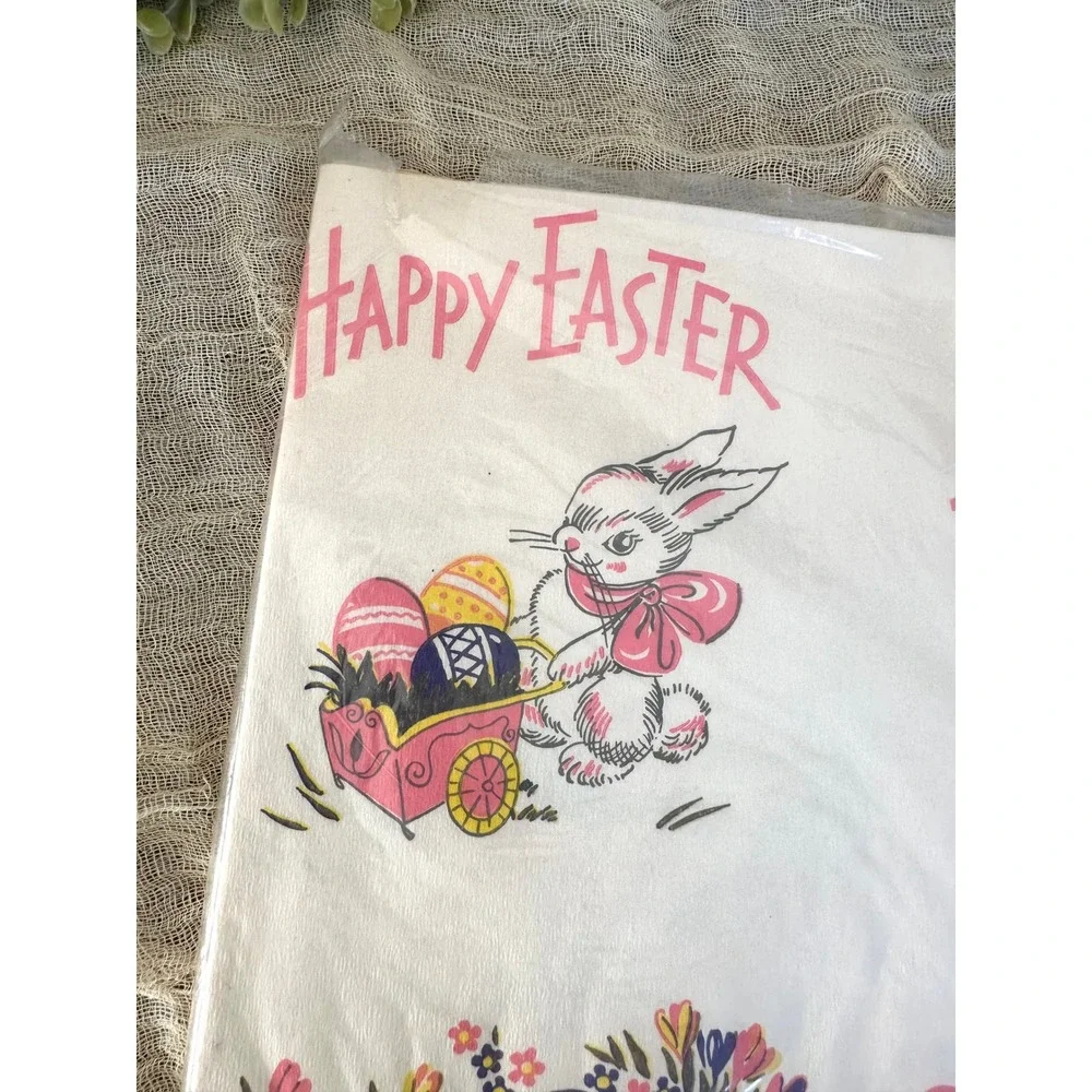Vintage Easter paper table cloth Beach tableware 1970s‎ retro 54